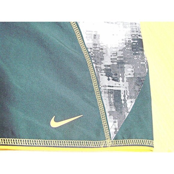 Nike Mens Drawstring Lined Swim Trunks Board Shorts Black Gray Yellow Size XL - Picture 8 of 12